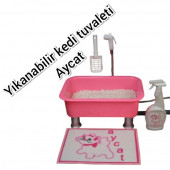 Yıkanabilir Kedi Tuvaleti Aycat Medium Paket ( PEMBE ) - 1