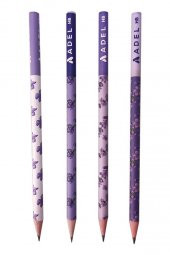 Kurşun Kalem 4 Adet Lavanta HB Siyah Kurşun Kalem Lavanta Desenli HB Kalem Yerli Üretim thumbnail 1