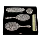 Lucky Life 925 Ayar Gumuss Fırça Tarak Ayna Takımı - 5 Parça - 1