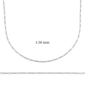 1.50 mm Lucky Life 925 Ayar Gumuss  Figaro Zincir - 0.40 mikron - 1