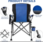 Madfox Roxy Katlanır Kamp Sandalyesi SİYAH-MAVİ - 4