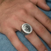 Lucky Life 925 Ayar Gumuss  Atatürk Silüeti Erkek Yüzük - 2