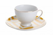 Porland Morocco Desen4 Sarı Tabaklı Kahve Fincanı 80Cc 04A+P018909 - 1