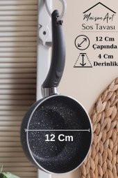 Sos Tavası 12 Cm Sosluk Mama Tavası Granit Tava Yanmaz Yapışmaz - 4