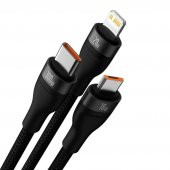 Baseus CASS030101 Flash II 3in1 100W 120 cm Şarj Kablosu Siyah - 2