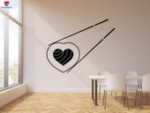 Dekorasyon Cam Duvar Sticker Suşi Aşk Japon Yemekleri Restoran Mutfağı Çıkartmalar - 1