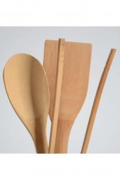 3lü Ahşap Kaşık Spatula Maşa Seti - 2
