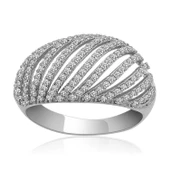 Lucky Life 925 Ayar Gumuss  Zirkon Taşlı Bombeli Bayan Yüzük - 1