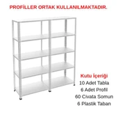5 Katlı Duble Galvaniz Çelik Raf - Depo, Arşiv, Kiler, Dosya, Market Rafı  59x93 cm 250 cm 1.00 mm thumbnail 1