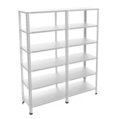 6 Katlı Duble Galvaniz Çelik Raf - Depo, Arşiv, Kiler, Dosya, Market Rafı  31x93 cm 150 cm 0.70 mm thumbnail 3