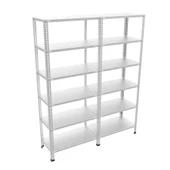 6 Katlı Duble Galvaniz Çelik Raf - Depo, Arşiv, Kiler, Dosya, Market Rafı  59x93 cm 300 cm 1.00 mm thumbnail 4