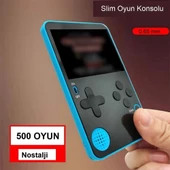 TriLine Retro Klasik 500 Oyun 2.4 inç Renkli LCD Ekran 6.5mm Slim Kasa Taşınabilir El Atarisi - 1