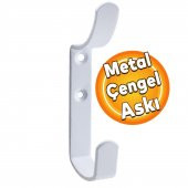 Çengel Metal Portmanto Vestiyer Duvar Dolap Elbise Askısı Beyaz Mobilya Kapı Askılığı Aparatı - 1