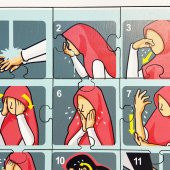 Moon Beavers İslamı Öğreniyorum Puzzle Serisi - Kız Abdest 83016,İslami Eğitici Öğretici Ahşap Oyuncak - 4