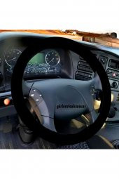 Universal Kamyon Tır Dikmeli Deri Direksiyon Kılıfı Nubuk Alkantra Siyah Ipli 45×10.5cm thumbnail 2