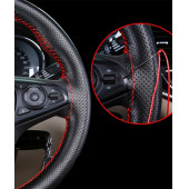 Direksiyon Kılıfı Dikmeli Delikli Desen Kırmızı İpli Ford Focus Tüm Modeller Uyumlu ( 38-10.5cm ) - 2