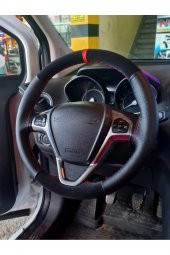 Renault Megane 2 Uyuml  Dikmeli Direksiyon Kılıfı Noktalı-Nubuk Kırmızı Yüzüklü - 1
