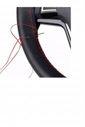 Vw Caddy Uyumlu (2010-2021) Dikmeli Direksiyon Kılıfı Siyah Soft Lüx Kırmızı Dikişli thumbnail 1