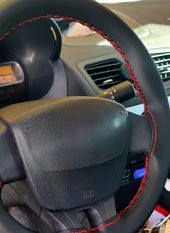 Renault Fluence Uyumlu Dikmeli Direksiyon Kılıfı Soft Esnek Kokusuz Kırmızı İpli-(38×10.5CM) - 3