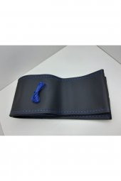 Universal Dikmeli Direksiyon Kılıfı Mavi Ipli 37-39cm Çap-10cm Kalınlık - 3