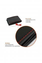 Fiat Doblo 2010 Ve Sonrası Uyumlu Dikmeli Direksiyon Kılıfı Noktalı Kırmızı Ipli 11cm thumbnail 4