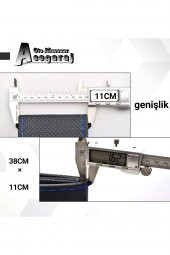 Renault Megane 4 Uyumlu Dikmeli Direksiyon Kılıfı Soft Siyah Deri Siyah İpli ( 38cm×11cm ) - 4
