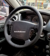 SsangYong Actyon Uyumlu Sports Dikmeli Direksiyon Kılıfı Soft Gri İpli A+Plus ( 38×10CM ) thumbnail 3