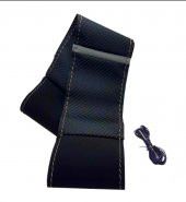 Vw Polo 2017 > Uyumlu Nubuk Direksiyon Kılıfı Dikme Alcantara-Carbon Gri Yüzüklü thumbnail 2