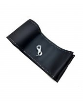 Primera Uyumlu Dikmeli Deri Direksiyon Kılıfı Soft Siyah Deri-Gri İpli  A+PLUS (38cm×10.5cm) - 1