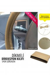 Universal Dikmeli Direksiyon Kılıfı Soft Esnek Kokusuz Bej Renk - 1