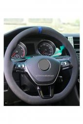 Universal Alkantara Dikmeli Direksiyon Kılıfı Soft Mavi Yüzüklü thumbnail 1