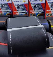Universal Dikmeli Deri Direksiyon Kılıfı Soft Gri Yüzüklü Esnek Kokusuz 37-39cm - 2