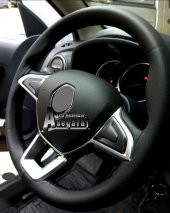 Renault Symbol Uyumlu Dikmeli Direksiyon Kılıfı Siyah Düz Deri Kokusuz ( Delüx )38×10.5cm thumbnail 1