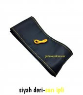 Universal dikmeli direksiyon kılıfı sarı ipli soft kokusuz esne 38×10Cm thumbnail 1