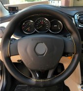 Universal dikmeli direksiyon kılıfı sarı ipli soft kokusuz esne 38×10Cm thumbnail 2