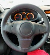 Opel Corsa Uyumlu Dikmeli Direksiyon Kılıfı Soft Gri Renk thumbnail 1