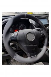 Toyota Rav4 Uyumlu Direksiyon Kılıfı Dikmeli Iki Renkli Yüzüklü Gri-siyah - 2