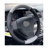 Universal Oto Dikmeli Direksiyon Kılıfı Gri-Siyah (4prç) 38-105Cm - 2