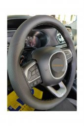 Fiat Fiorino 2015-2021 Uyumlu Dikmeli Direksiyon Kılıfı Siyah Delikli 10,5cm - 1