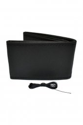 Universal Dikmeli Direksiyon Kılıfı Soft Siyah Ipli Kalınlık (38cm-10.5cm) thumbnail 2