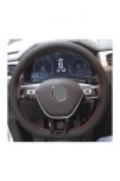 Vw Passat B8-b8,5 Uyumlu Alkantara Kırmızı İpli Dikmeli Direksiyon Kılıfı 2015 Ve Sonrası thumbnail 2