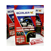 Universal Deri Direksiyon Kılıfı Dikmeli Soft Siyah Deri-Gri İpli (38CM-10.5CM) thumbnail 5