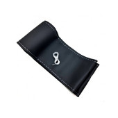 Universal Deri Direksiyon Kılıfı Dikmeli Soft Siyah Gri İpli (38CM-11.CM) thumbnail 1