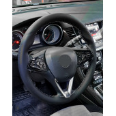 Universal Deri Direksiyon Kılıfı Dikmeli Soft Siyah Gri İpli (38CM-11.CM) thumbnail 3