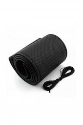 Renault Symbol 2013+ Uyumlu Dikmeli Direksiyon Kılıfı Noktalı Siyah-ipli (11cm) thumbnail 3