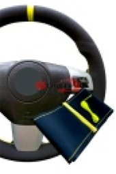 Opel Astra K Uyumlu Alkantara Nubuk Dikmeli Direksiyon Kılıfı Sarı Yüzüklü thumbnail 1