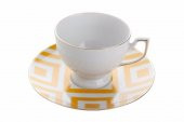 Porland Morocco Desen4 Sarı Tabaklı Çay Fincanı 170cc  04A+P018904 - 1