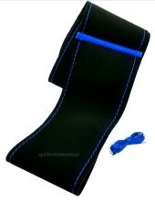 VW Golf 6 Uyumlu Dikmeli Direksiyon Kılıfı Alkantara Mavi Yüzüklü thumbnail 4