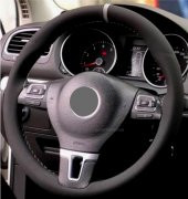 Opel Vectra D Uyumlu Alkantra Nubuk Dikmeli Direksiyon Kılıfı Gri Yüzüklü - 1