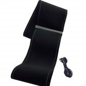 Opel Vectra A Uyumlu Alkantra Nubuk Dikmeli Direksiyon Kılıfı Gri Yüzüklü thumbnail 2